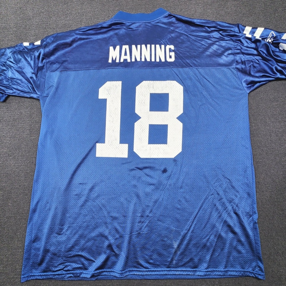 Reebok NFL Indianapolis Colts Peyton Manning Jersey Mens 2XL Blue V-Neck Sports - Picture 11 of 15